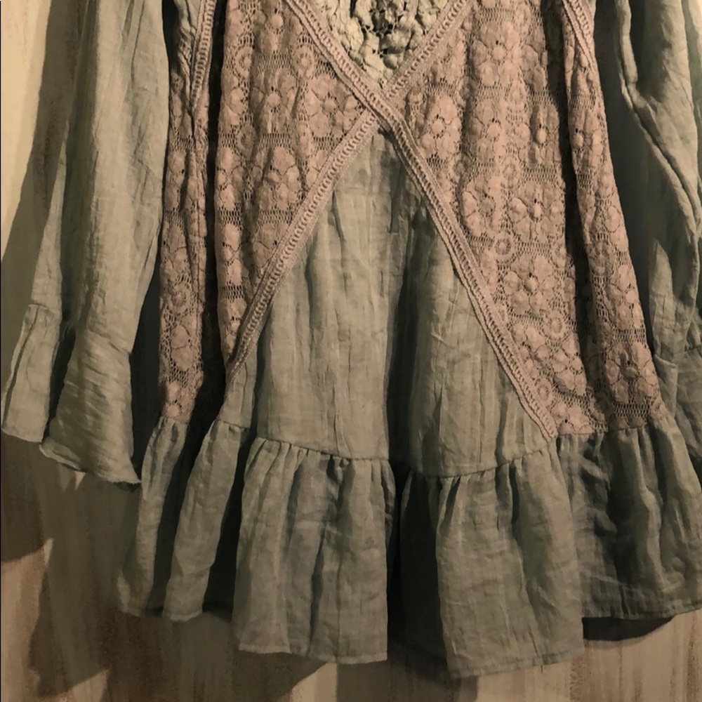 Bluish Green Sage Short Dress